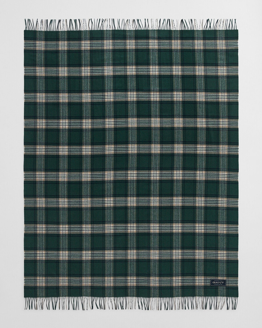 manta de lana merino extrafina - verde tartán