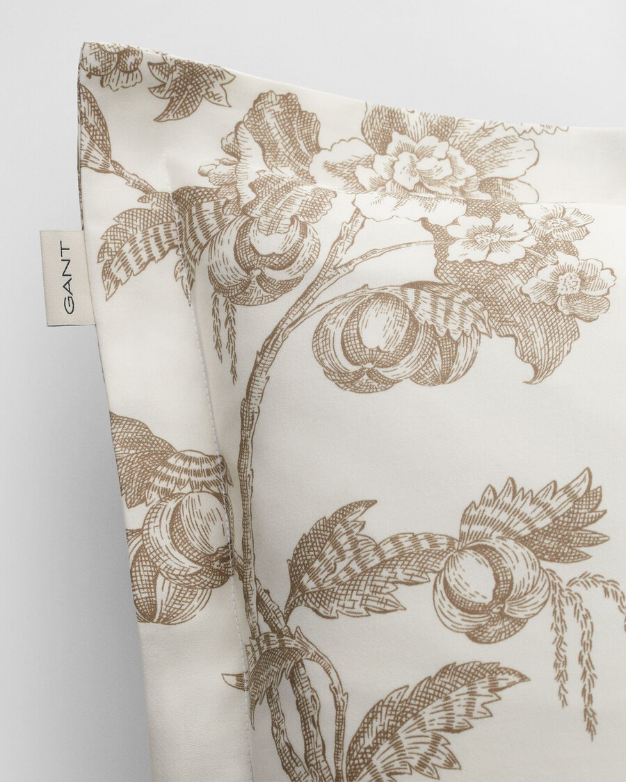 funda de almohada con estampado de Árboles - beige topo