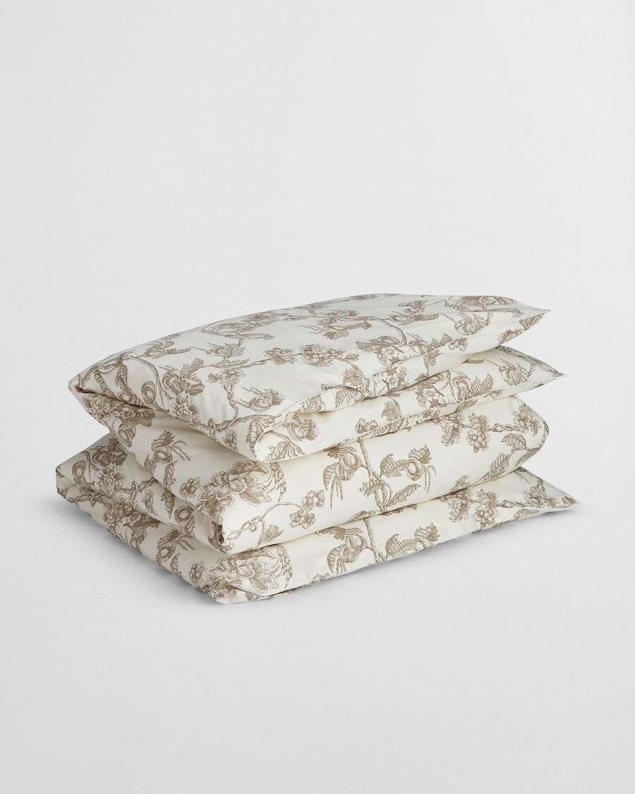 edredón individual con estampado de Árboles - beige topo