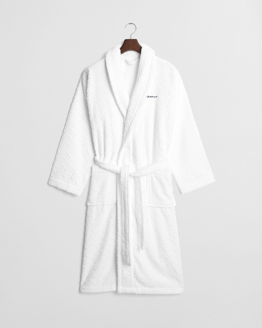 bata de espiga de jacquard - blanca