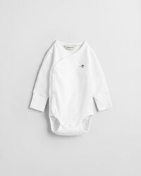 body de manga larga baby shield - blanco