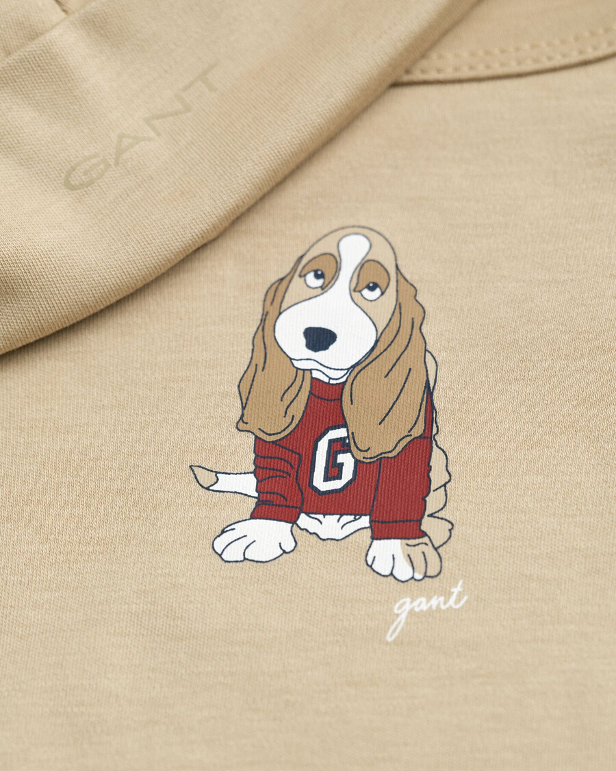 body y gorro con estampado de perro para bebé - caqui oscuro
