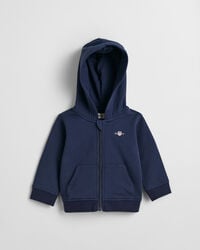sudadera con capucha y cremallera baby shield - azul marino
