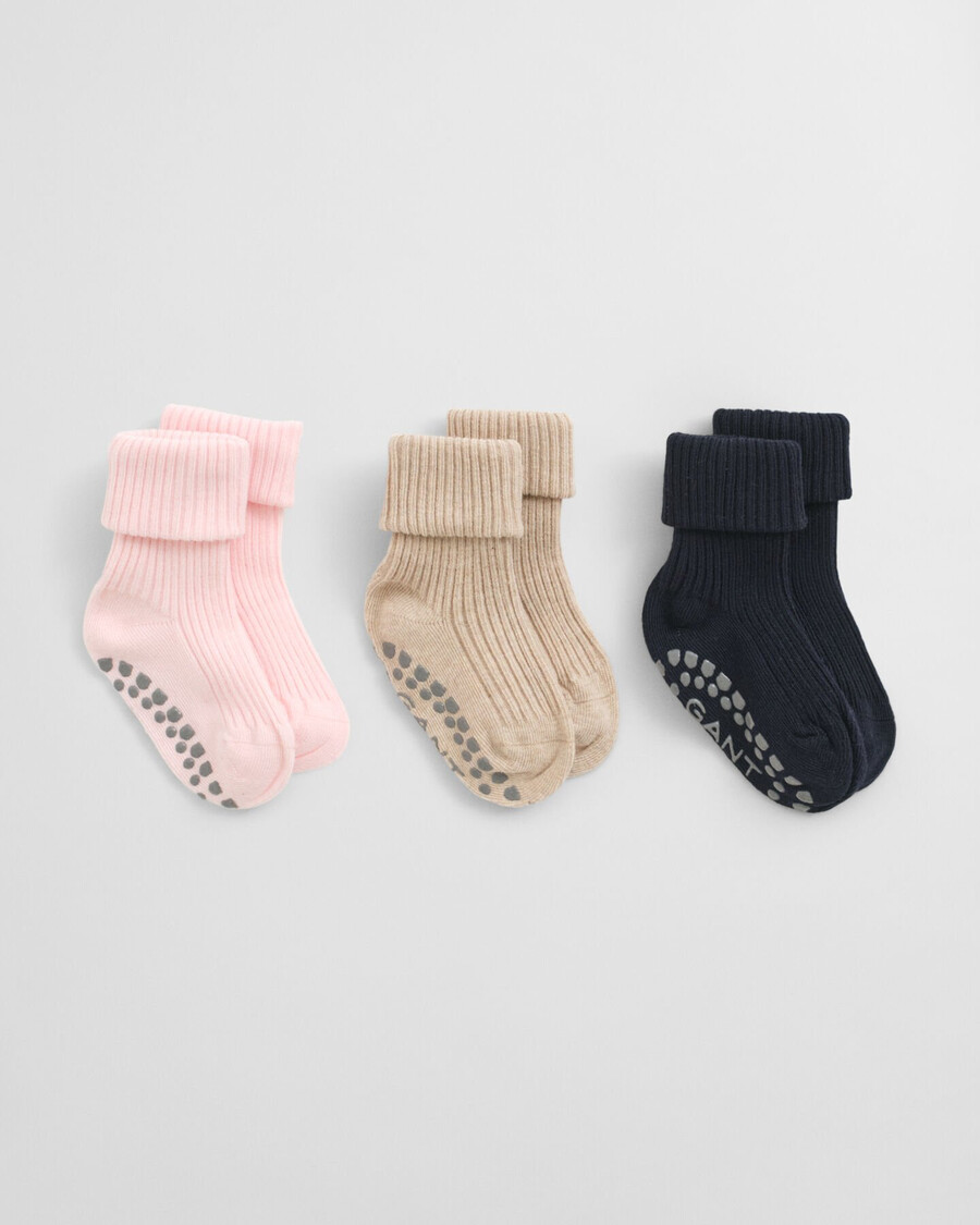 paquete de 3 calcetines para bebé - salmón