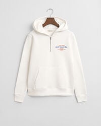 sudadera con capucha y media cremallera con gráfico del club deportivo para chicas adolescentes - cáscara de huevo