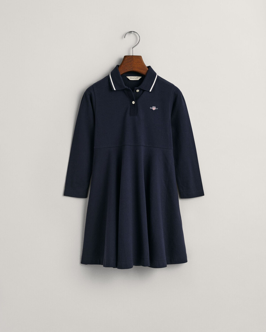 vestido de piqué para niña - azul noche