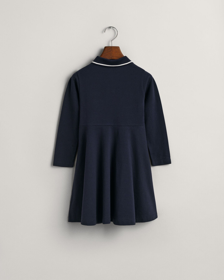 vestido de piqué para niña - azul noche
