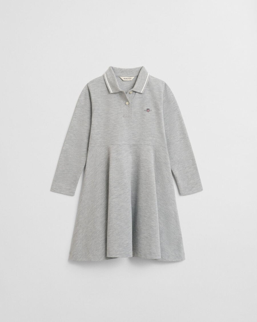 vestido de piqué para niña - gris claro melange