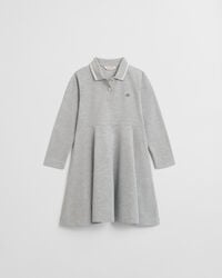 vestido de piqué para niña - gris claro melange