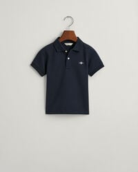 polo de piqué con escudo para niños - azul noche