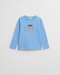 camiseta de manga larga con escudo de archivo para niños - azul sueño