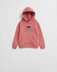 sudadera con capucha con escudo de archivo para niños - ladrillo descolorido