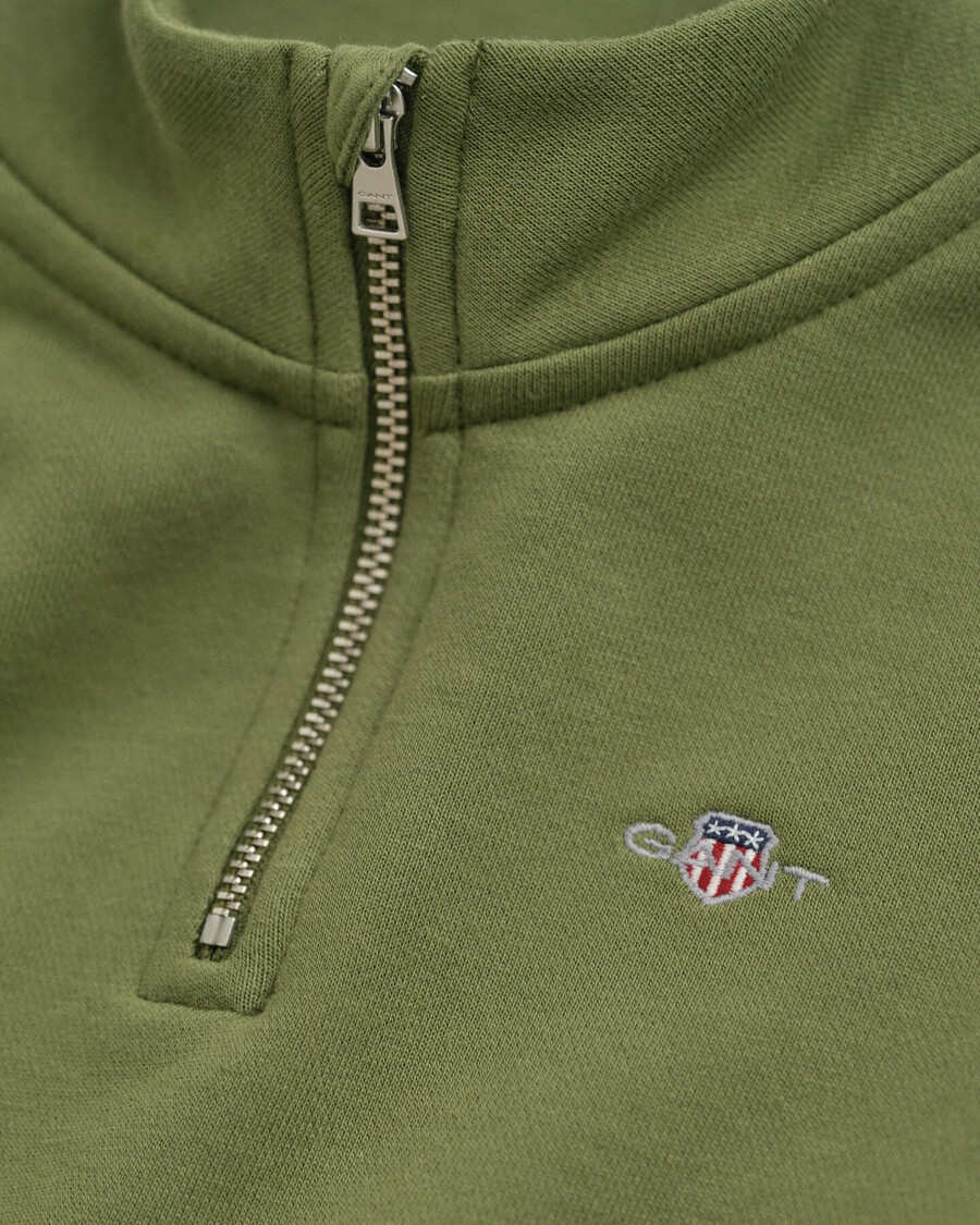 sudadera con media cremallera kids shield - verde oliva