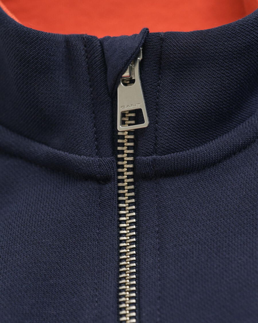sudadera infantil con media cremallera y bloques de color - azul noche