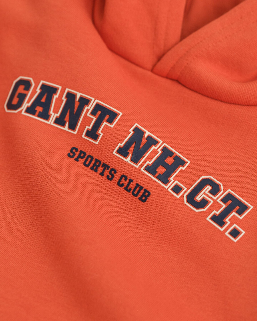 sudadera con capucha gráfica para niños - naranja intenso
