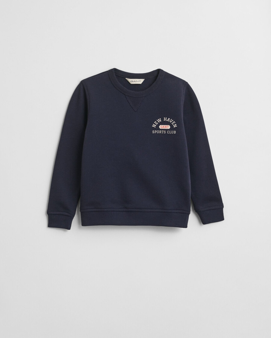 sudadera con cuello redondo y estampado gráfico nh para niños - azul noche