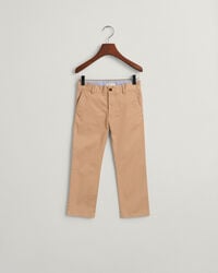 pantalones chinos de corte regular para niños - caqui oscuro