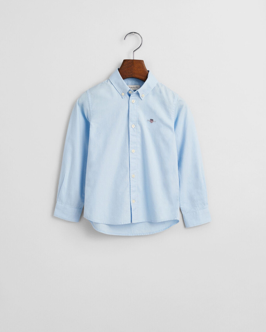 camisa oxford kids shield - azul capri