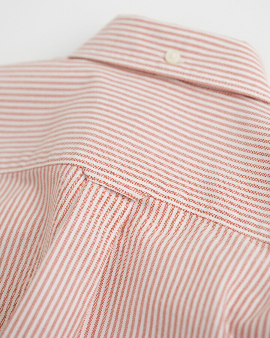 camisa oxford a rayas kids shield - naranja intenso