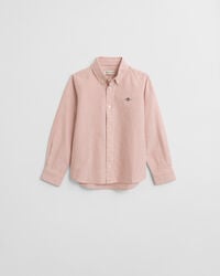 camisa oxford a rayas kids shield - naranja intenso