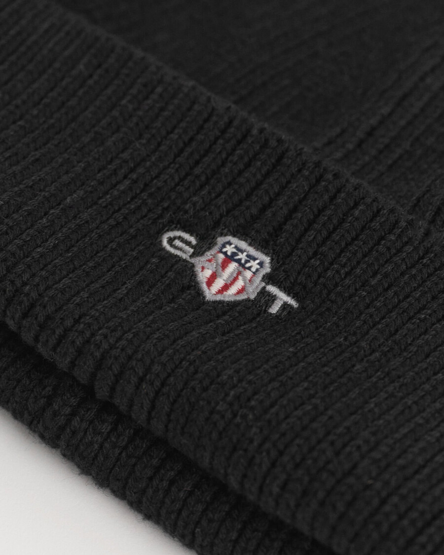 gorro con escudo de archivo para niños - negro