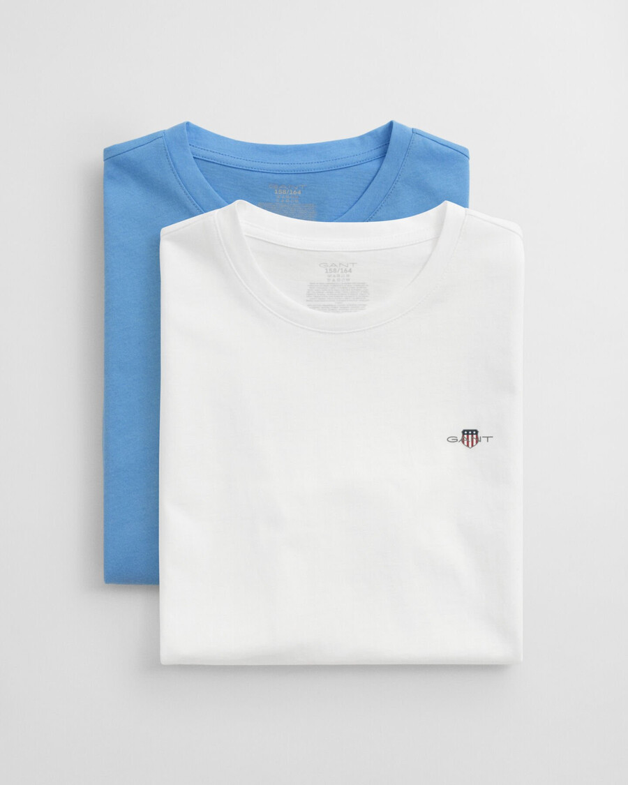 pack de 2 camisetas de cuello redondo para adolescentes - blanco nube