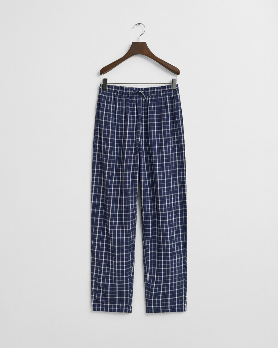 pantalones de pijama de franela a cuadros para adolescentes - azul persa