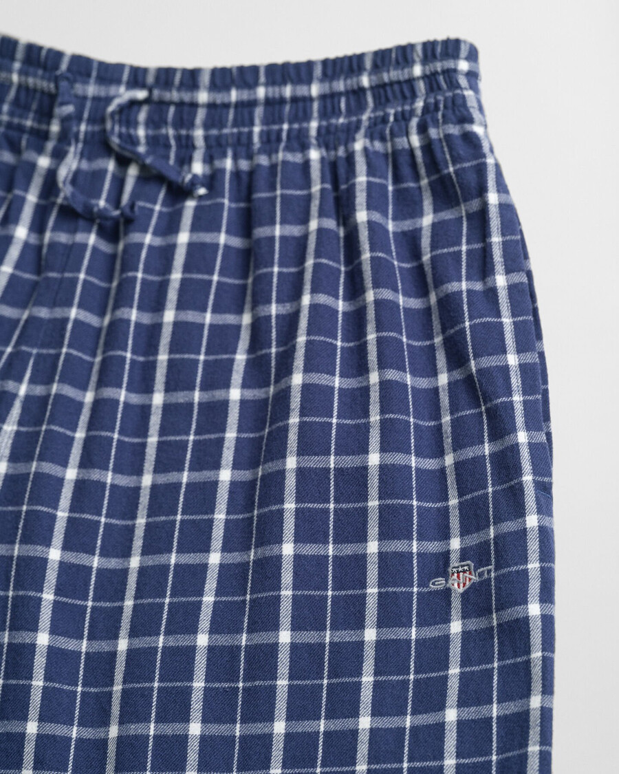 pantalones de pijama de franela a cuadros para adolescentes - azul persa