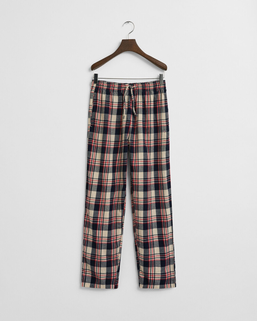 pantalones de pijama de franela a cuadros para adolescentes - rojo rubí