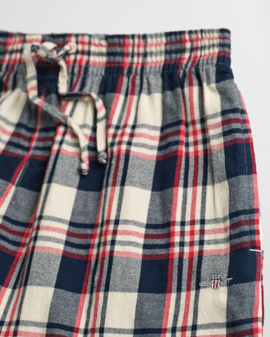 pantalones de pijama de franela a cuadros para adolescentes - rojo rubí