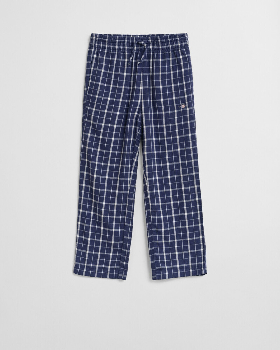 pantalones de pijama de franela a cuadros para niños - azul persa