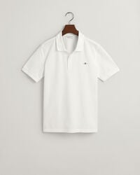 polo de piqué con escudo para adolescentes - blanco