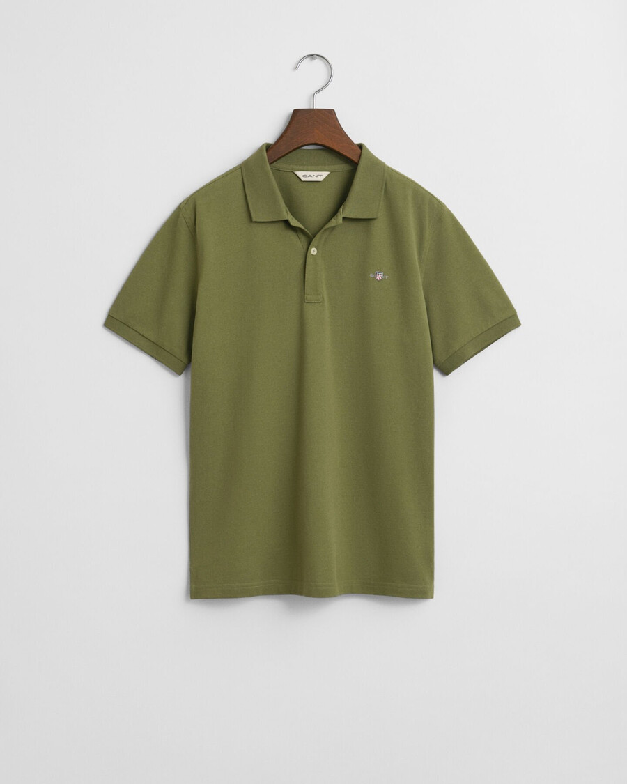 polo de piqué teens shield - verde oliva