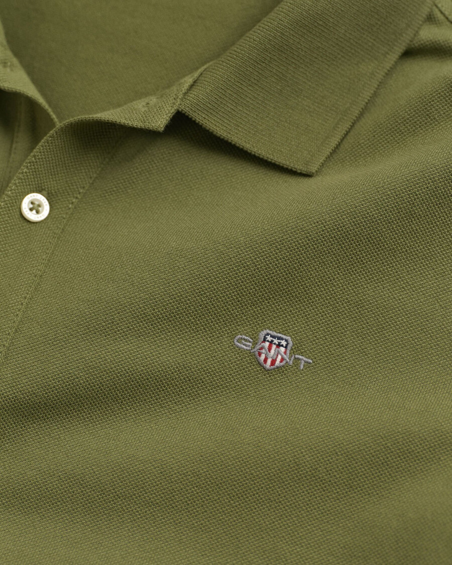 polo de piqué teens shield - verde oliva