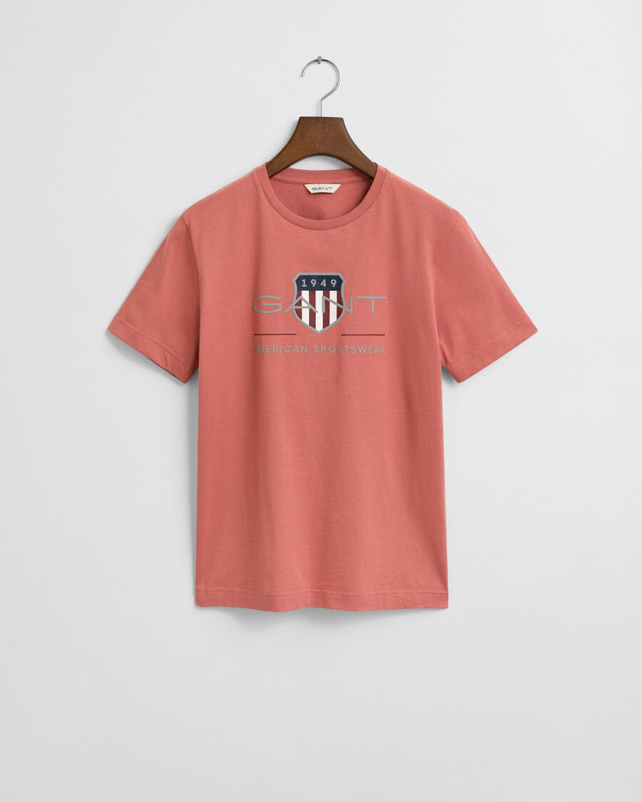 camiseta con escudo del archivo de adolescentes - ladrillo descolorido