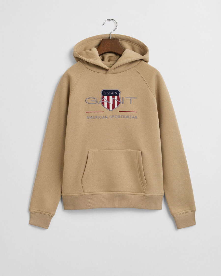 sudadera con capucha teens archive shield - caqui oscuro