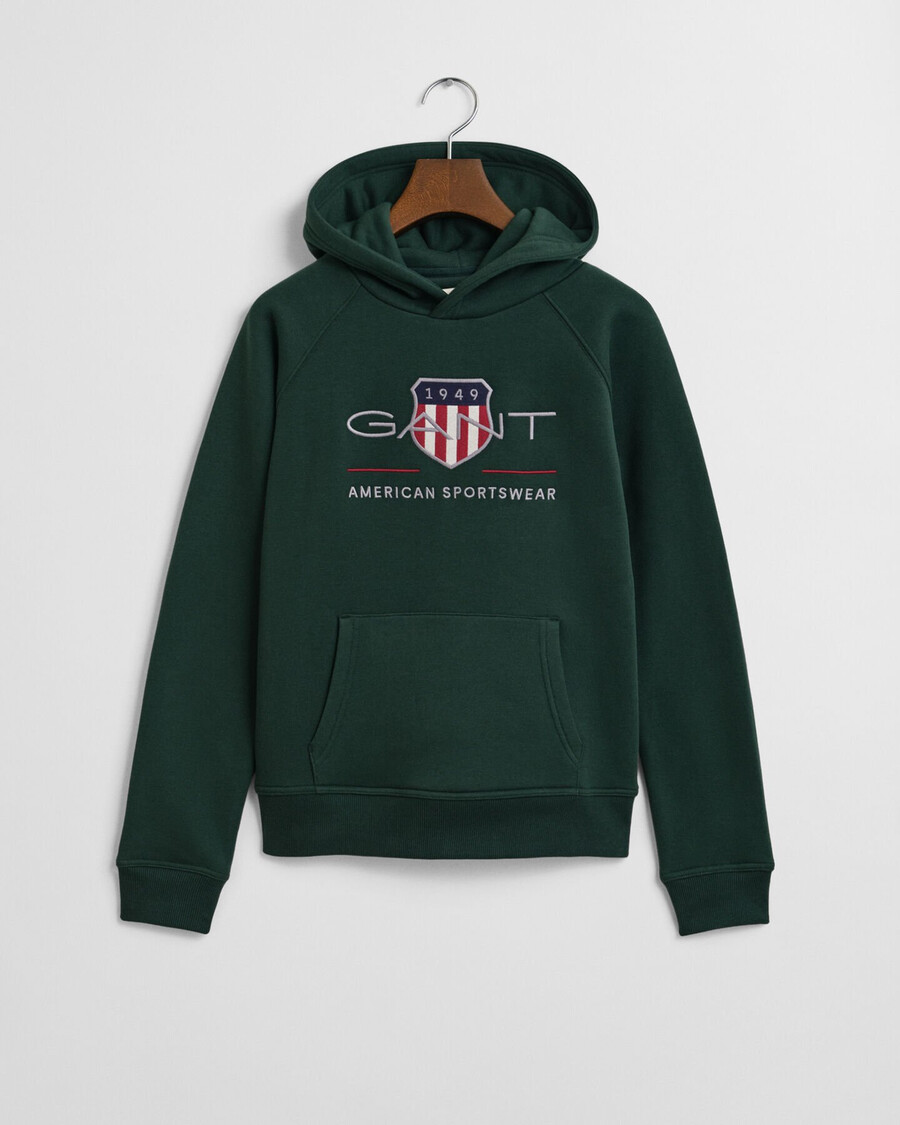 sudadera con capucha teens archive shield - verde tartán