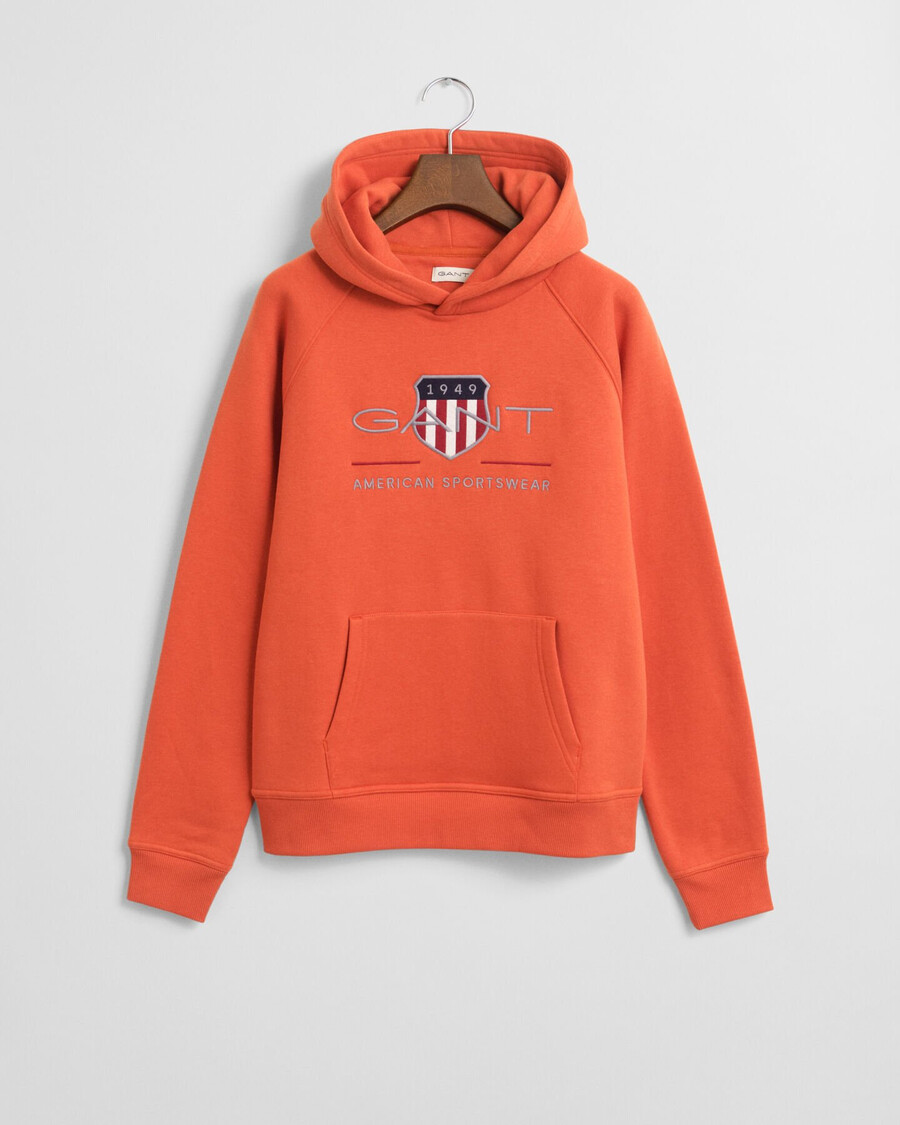sudadera con capucha teens archive shield - naranja intenso