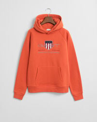 sudadera con capucha teens archive shield - naranja intenso