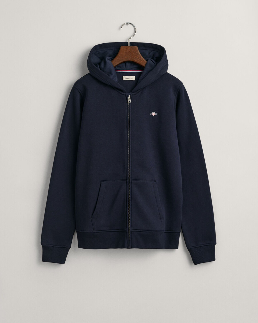 sudadera con capucha y cremallera teens shield - azul noche