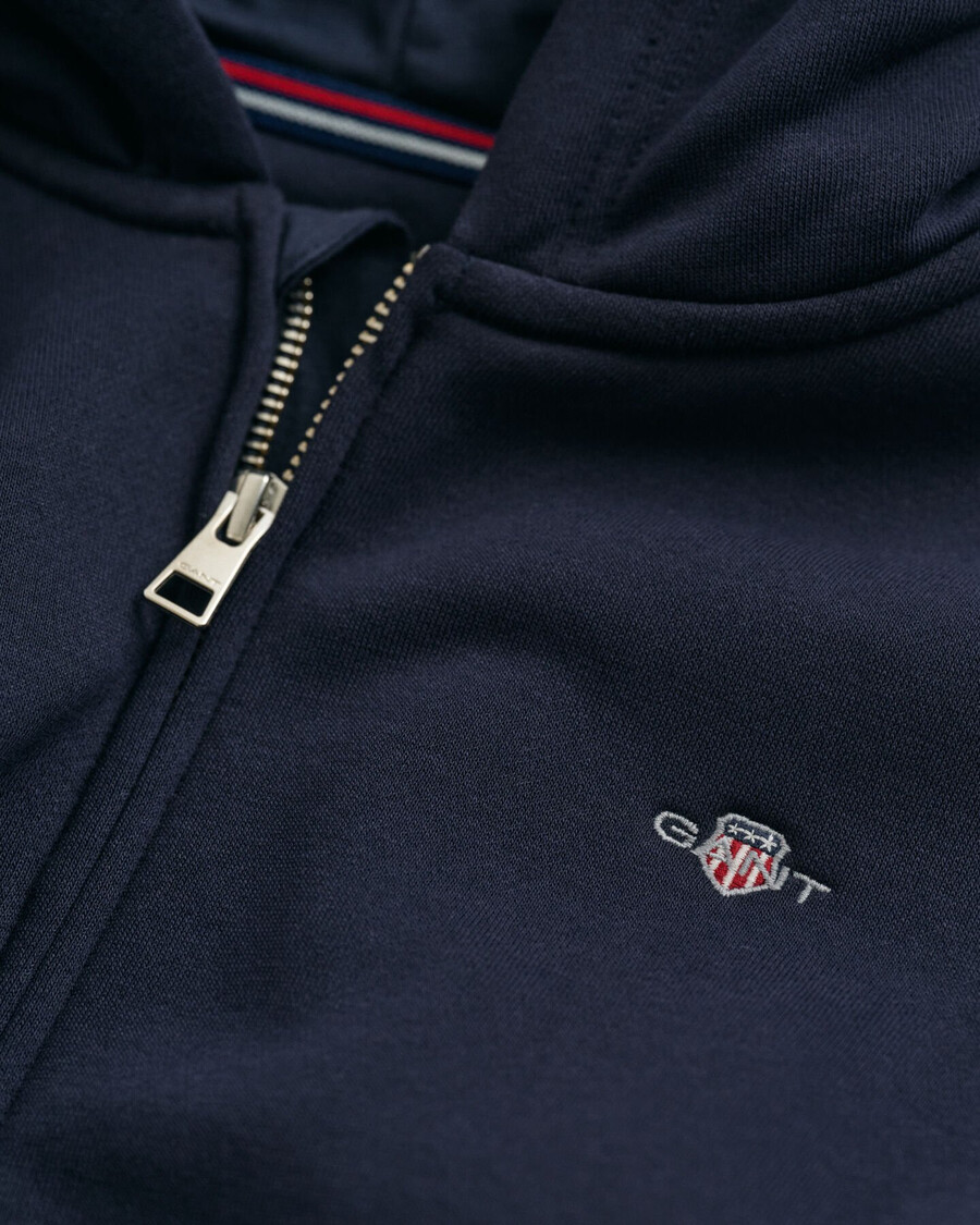 sudadera con capucha y cremallera teens shield - azul noche