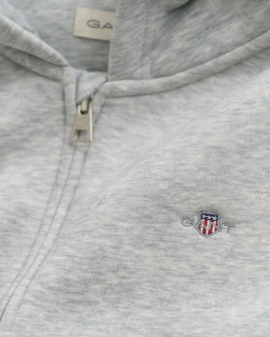 sudadera con capucha y cremallera teens shield - gris claro melange