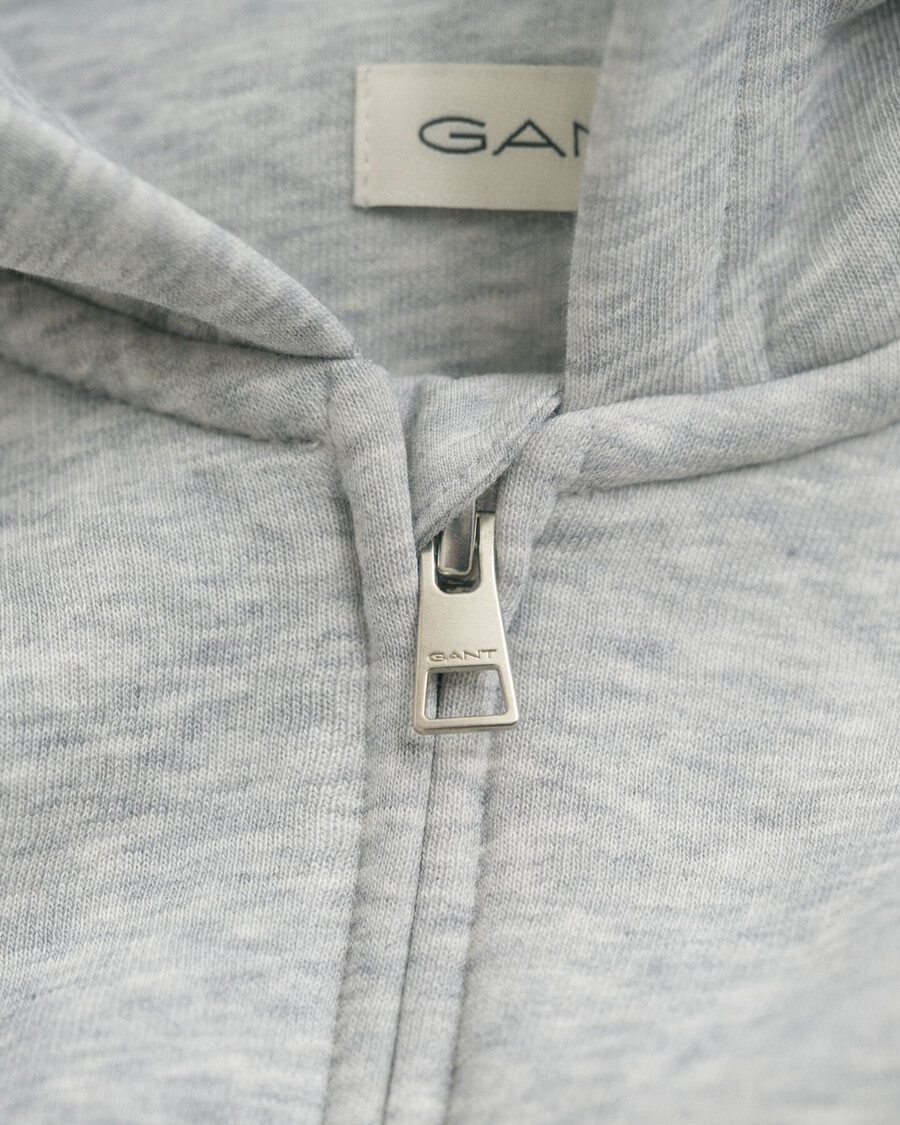 sudadera con capucha y cremallera teens shield - gris claro melange