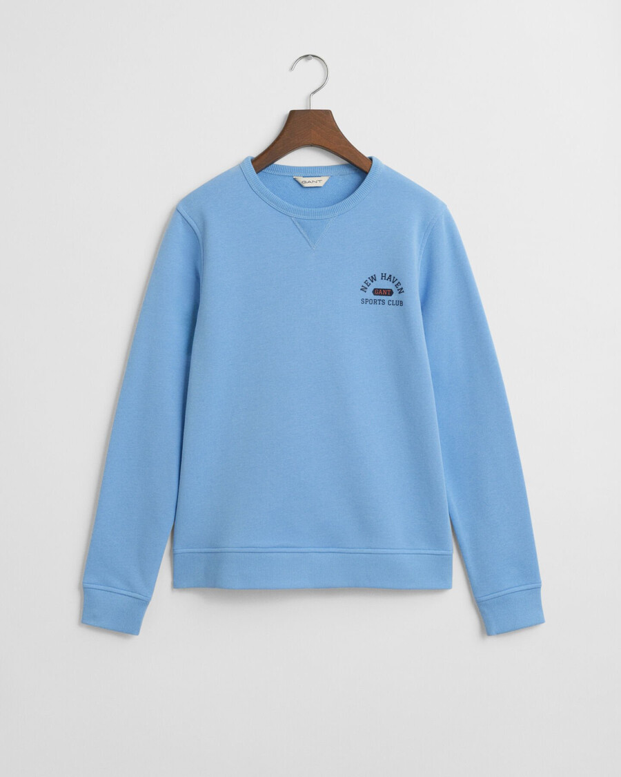 sudadera con cuello redondo y estampado gráfico para adolescentes - azul sueño