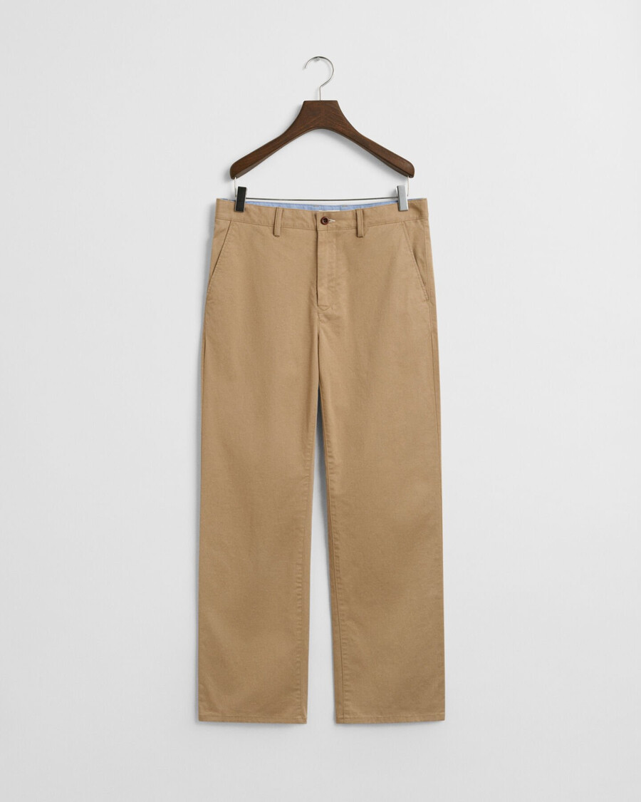 pantalones chinos holgados para adolescentes - caqui oscuro