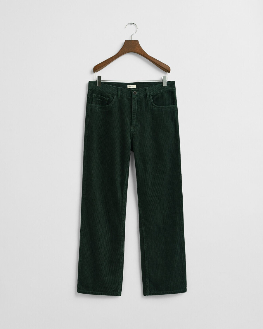 pantalones de pana de cinco bolsillos para adolescentes - verde tartán