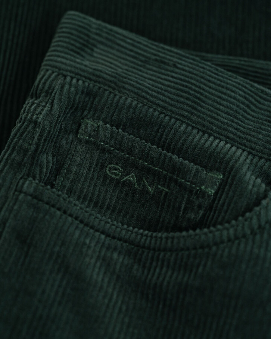 pantalones de pana de cinco bolsillos para adolescentes - verde tartán