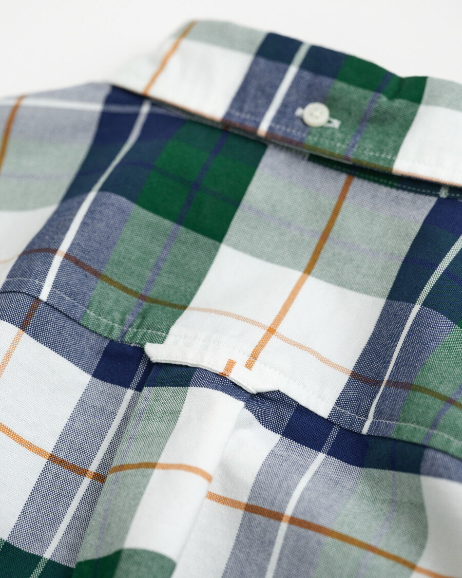 camisa oxford de cuadros para adolescentes - verde bosque