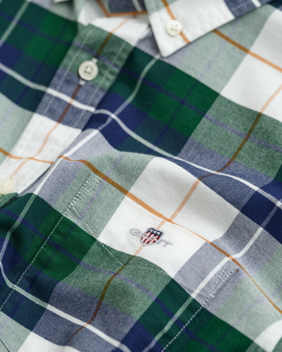 camisa oxford de cuadros para adolescentes - verde bosque