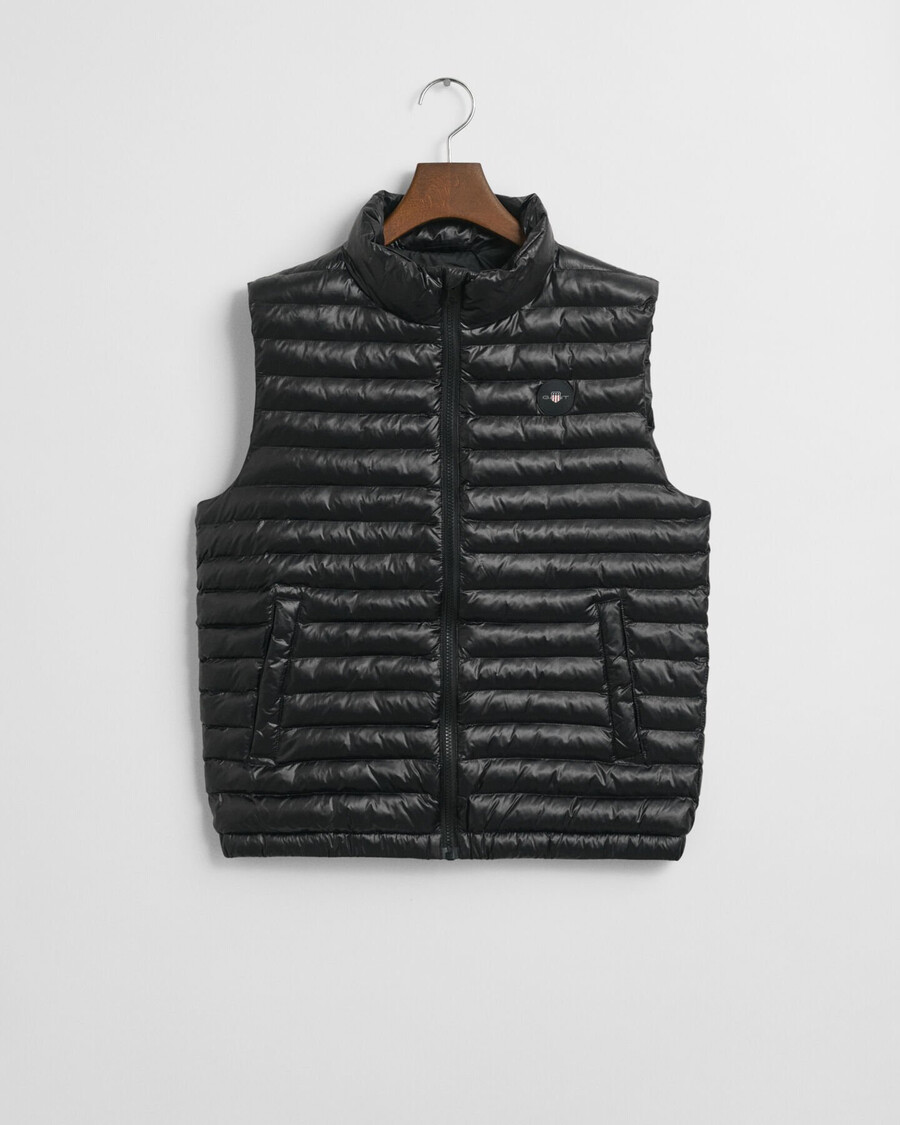 chaleco acolchado ligero y brillante para adolescentes - negro